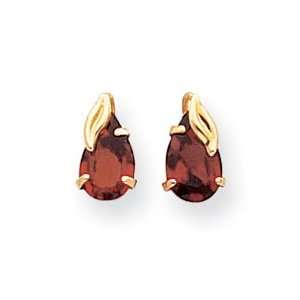    Sardelli   14k Pear Shape Garnet with Leaf Earrings Jewelry