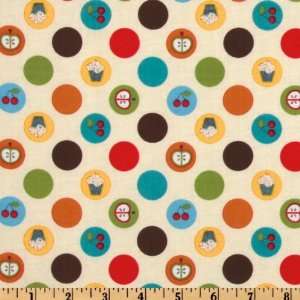  44 Wide Glorious Food Dots Orange/Cream Fabric By The 