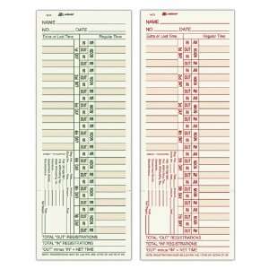  Adams Time Cards, Weekly, Overtime Format, 3.4 x 9 Inches 