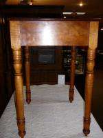 S38 ANTIQUE COUNTRY SHERATON CHERRY 1 DRAWER STAND SOLID TIGER MAPLE 