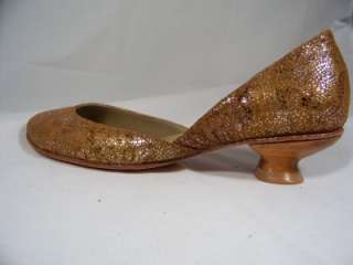 SALPY Darcy Gold Heels Retails $290 Womens Shoes Size 6 B214  