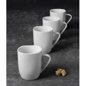   Bistro Square White Mugs   Set of 4 by Aida