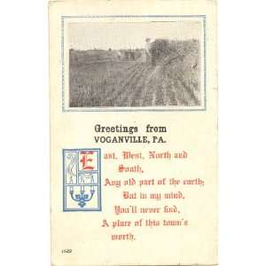  1910 Vintage Postcard Farm Scene from Voganville 