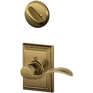   Brass F Series Accent Lever Left Handed Dummy Interior Pack with Dead