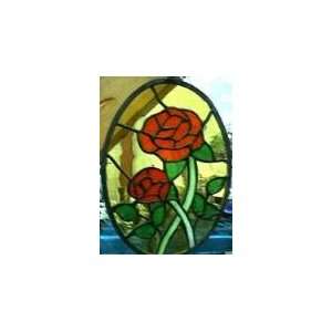  Stained Glass Sun Catcher   Large Roses