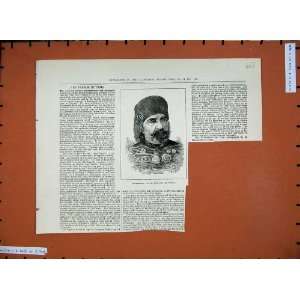  1881 Portrait Mohammed Sadik Bey Tunis Man War Print