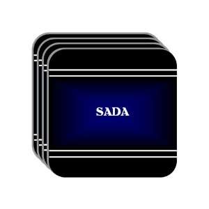 Personal Name Gift   SADA Set of 4 Mini Mousepad Coasters (black 