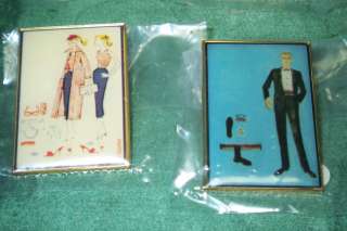 Jewelry for Barbie doll collectors convention pins, vintage outfits 