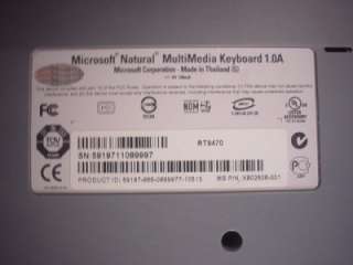 Microsoft Natural MultiMedia Keyboard 1.0A PS2 Ergonomic Vintage Gray 