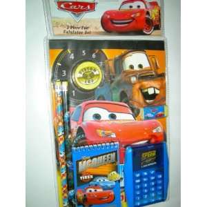  Disney Cars 7 Piece Fun Calculator & School Supplies Set 