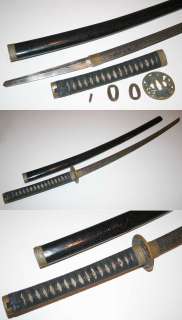 Old Japanese Katana Samari Sword & Scabbard   Hand Forged  