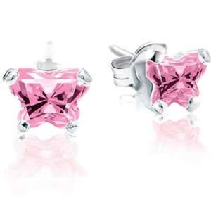   (tm) Sterling Silver and CZ October Birthstone Teen Earrings Jewelry