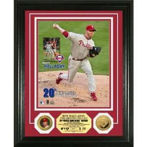  Roy Halladay Perfect Game 24Kt Gold Coin Photo Mint 