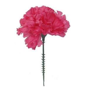  100 Carnation 5 Fuchsia Artificial Silk Flower Pick: Home 