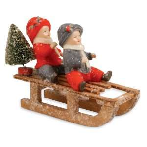   LAUGHING ALL THE WAY Girl Sled Figurine Bethany Lowe