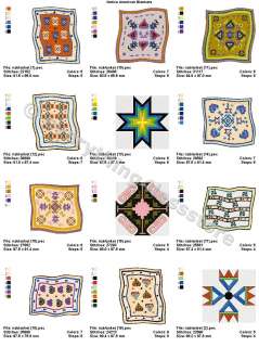 48 NATIVE AMERICAN BLANKETS 4X4 EMBROIDERY DESIGNS CD  