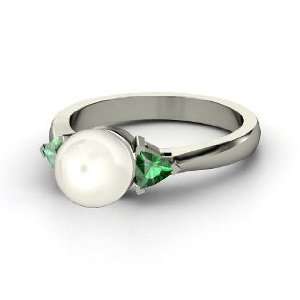  Maya Ring, White Cultured Pearl Sterling Silver Ring with 