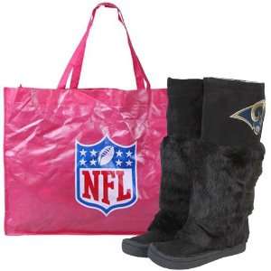   St. Louis Rams Ladies Black Devotee Knee High Boots: Sports & Outdoors