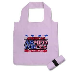 Reusable Shopping Grocery Bag Lavendar American Armed Forces Army Navy 