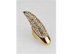 1pc Vintage punk gold claw ring finger nail rings full crystal 14mm 