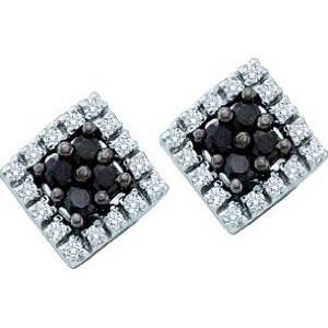   and White Diamond Square Shaped Earrings: Rodeo Jewels Co: Jewelry