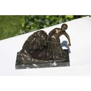 Henri Bouchard Coal Miner Worker Bronze Sculpture Art:  