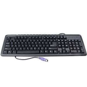  107 Key PS/2 Multimedia Keyboard (Black) Electronics