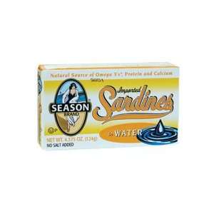 Season Product, Sardines In Water, No Salt, 12/4.375 Oz:  