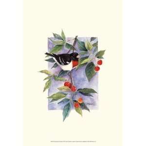  Red Breasted Grosbeak Poster by Janet Mandel (13.00 x 19 