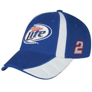  #2 Kurt Busch Royal Blue Driver Pit Adjustable Hat: Sports 