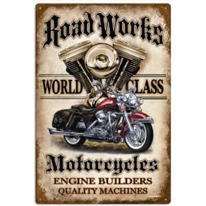  Roadworks Motorcycle Vintage Metal Sign