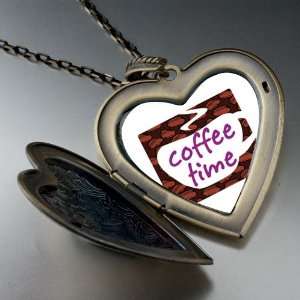  Coffee Time Photo Large Pendant Necklace Pugster Jewelry