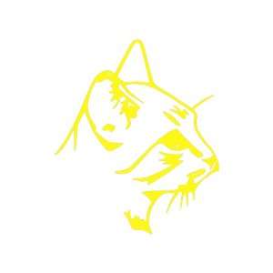  Cat YELLOW Vinyl window decal sticker: Office Products