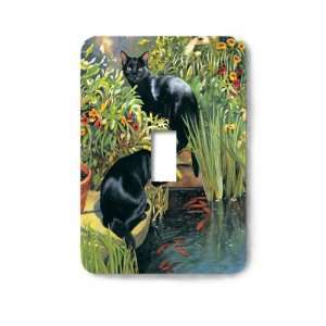  Black Cat Pond Decorative Steel Switchplate Cover: Home 