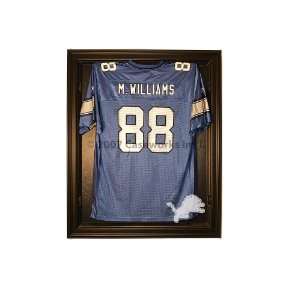  Detroit Lions Cabinet Style Jersey Display   Black: Sports 