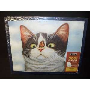  Hugo Hege Cat and Butterfly 500 pc jigsaw puzzle: Toys 