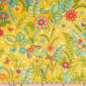   Wide Sweethearts Garden Gold Fabric By The Yard: Arts, Crafts & Sewing