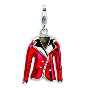  Sterling Silver Jacket Lobster Clasp Charm Jewelry