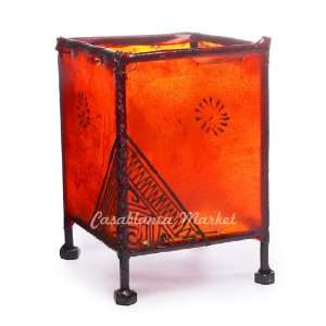  Moroccan Kazou Henna Candle Holder Orange