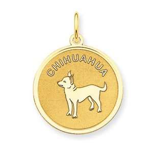  14k Gold Chihuahua Disc Charm [Jewelry] Arts, Crafts 