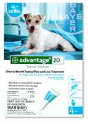 Advantage Dog Teal 11 20lbs, 4 month  