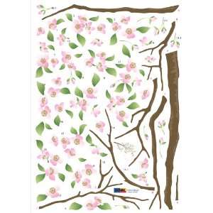 Reusable Easy Wall Applique Stickers   Apple Cherry Blossoms Branch 