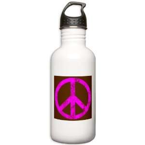 Stainless Water Bottle 1.0L Peace Symbol Grunge PinkR 