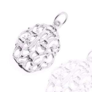 925 Sterling Silver Jewelry, Fanciful Filigree Charm, Adjustable Fit 