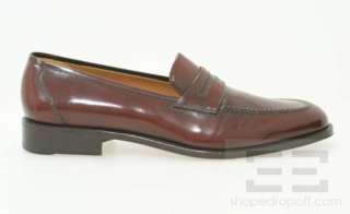 Salvatore Ferragamo Mens Oxblood Leather Penny Loafers Size 11.5D 