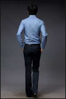 Mens Fashion Casual Slim Fit Dress Jeans Denim Shirts 2 Color 4 Size 
