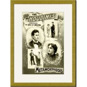  Gold Framed/Matted Print 17x23, The Houdinis, Harry 
