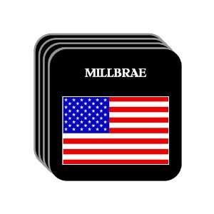 US Flag   Millbrae, California (CA) Set of 4 Mini Mousepad Coasters