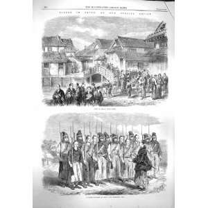    1864 Japan Osaca Jeddo Japanese Soldiers Drill Army