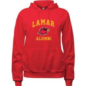 Lamar Cardinals Red Womens Alumni Arch Hooded Sweatshirt:  